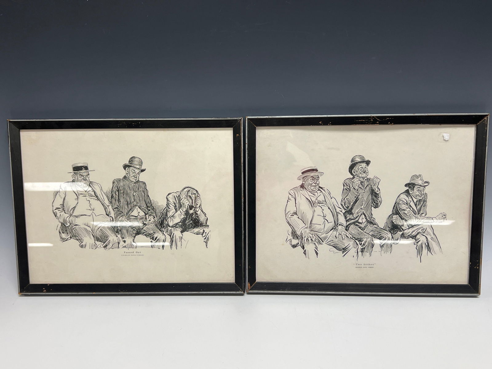 Two Charles Dana Gibson Baseball Related Framed Prints (1 of 5)