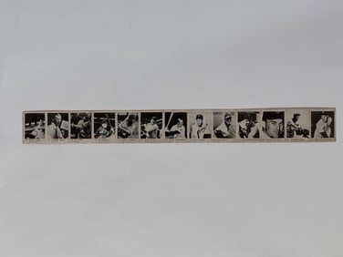 1950 R-423 Strip Card RARE Full Strip with Babe Ruth, Mack, Cobb(FACS), Greenberg(FACS),