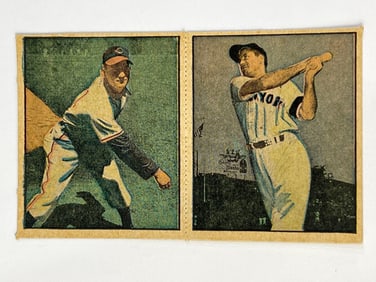 1951 Berk Ross Hit Parade of Champions Two Card Panel Bob Lemon and Hank Bauer