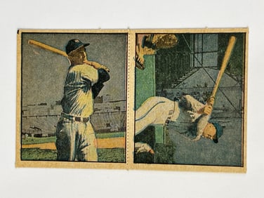 1951 Berk Ross Hit Parade of Champions Two Card Panel Billy Johnson and Johnny Mize