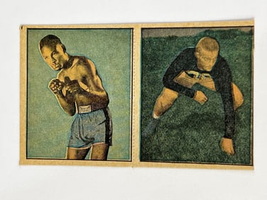 1951 Berk Ross Hit Parade of Champions Two Card Panel Ezzard Charles and James Martin