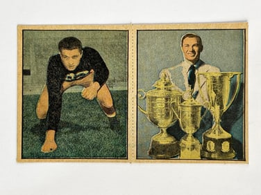 1951 Berk Ross Hit Parade of Champions Two Card Panel Leon Hart and Ben Hogan