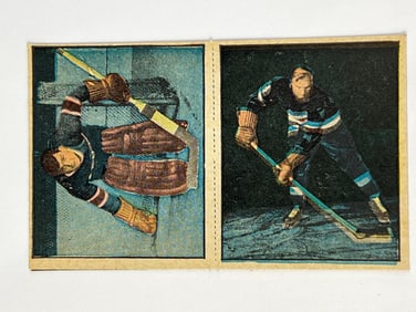 1951 Berk Ross Hit Parade of Champions Two Card Panel Bill Durnan and Bill Quackenbush