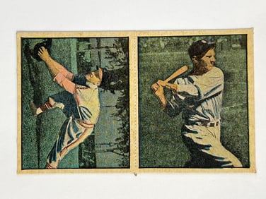 1951 Berk Ross Hit Parade of Champions Two Card Panel Stan Musial and Tommy Henrich