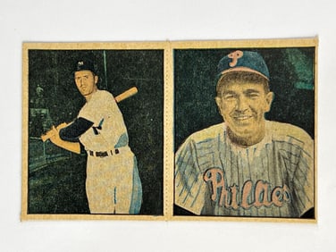 1951 Berk Ross Hit Parade of Champions Two Card Panel Bobby Brown and Willie Jones