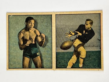 1951 Berk Ross Hit Parade of Champions Two Card Panel Ray Robinson and Emil Sitko