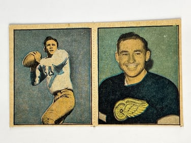 1951 Berk Ross Hit Parade of Champions Two Card Panel Doak Walker and Jack Stewart
