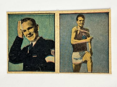 1951 Berk Ross Hit Parade of Champions Two Card Panel Dick Button and Melvin Patton