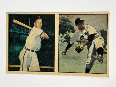 1951 Berk Ross Hit Parade of Champions Two Card Panel Ralph Kiner and Allie Reynolds