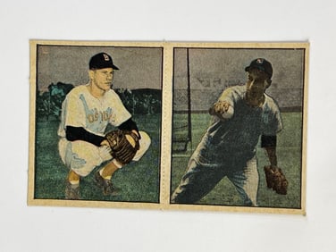 1951 Berk Ross Hit Parade of Champions Two Card Panel Billy Goodman and Vic Raschi