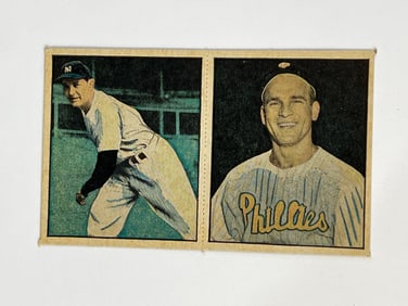 1951 Berk Ross Hit Parade of Champions Two Card Panel Joe Page and Andy Seminick