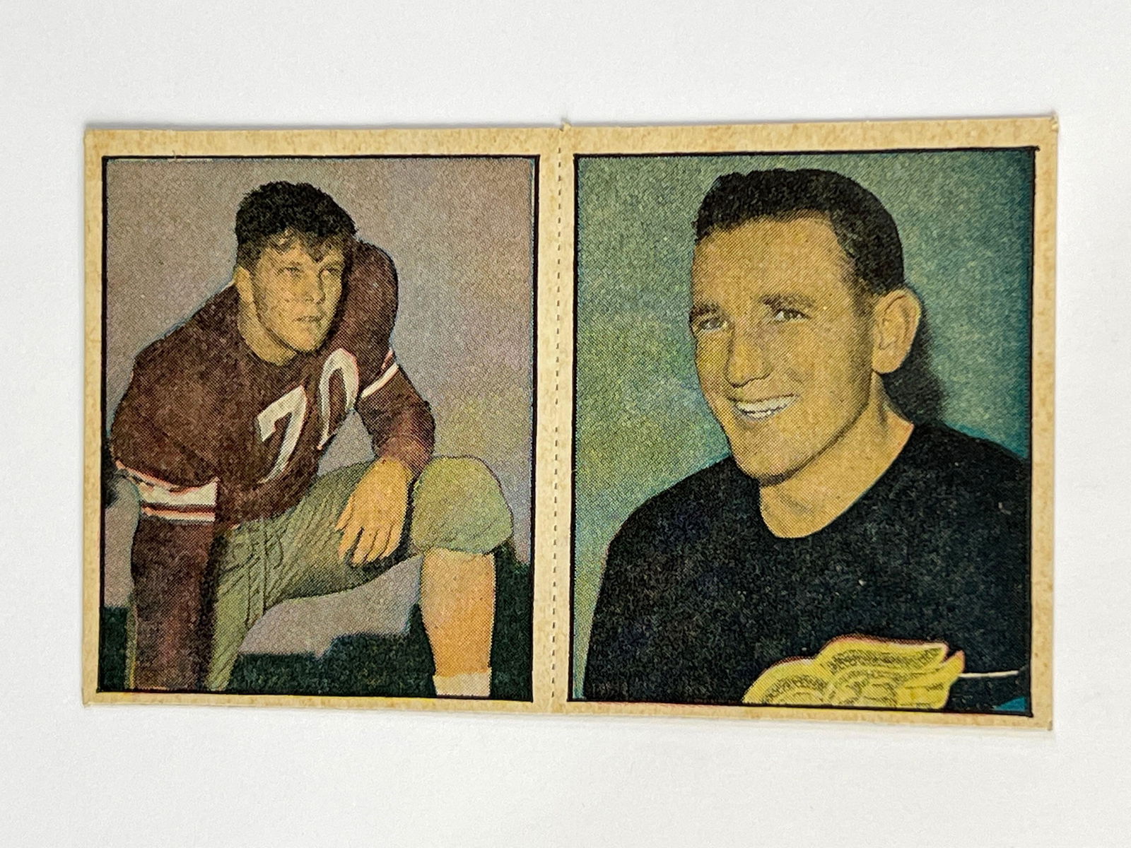 1951 Berk Ross Hit Parade of Champions Two Card Panel Wade Walker and Sid Abel (1 of 10)