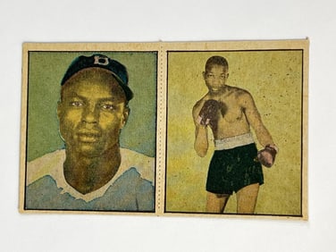1951 Berk Ross Hit Parade of Champions Two Card Panel Sam Jethroe and Sandy Saddler