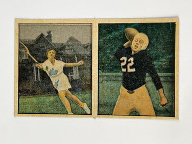 1951 Berk Ross Hit Parade of Champions Two Card Panel Margaret Osborne DuPont and Charles Justice