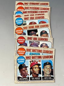 1968 Topps Baseball Leaders Cards #1-12 with Clemente, Aaron