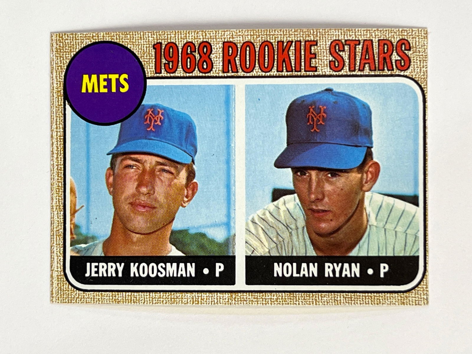 1968 Topps #177 Nolan Ryan Rookie Card New York Mets RC with Jerry Koosman (1 of 16)