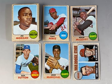 (35) 1968 Topps HOF'ers, Stars, Checklist and Important Cards - All Under #300