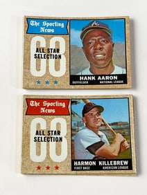 1968 Topps Baseball All-Star Cards #361-380 with Clemente, Aaron