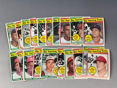 1969 Topps Baseball All-Star Cards #416-435 with Pete Rose, Yaz, Brock, Bench, Brooks,