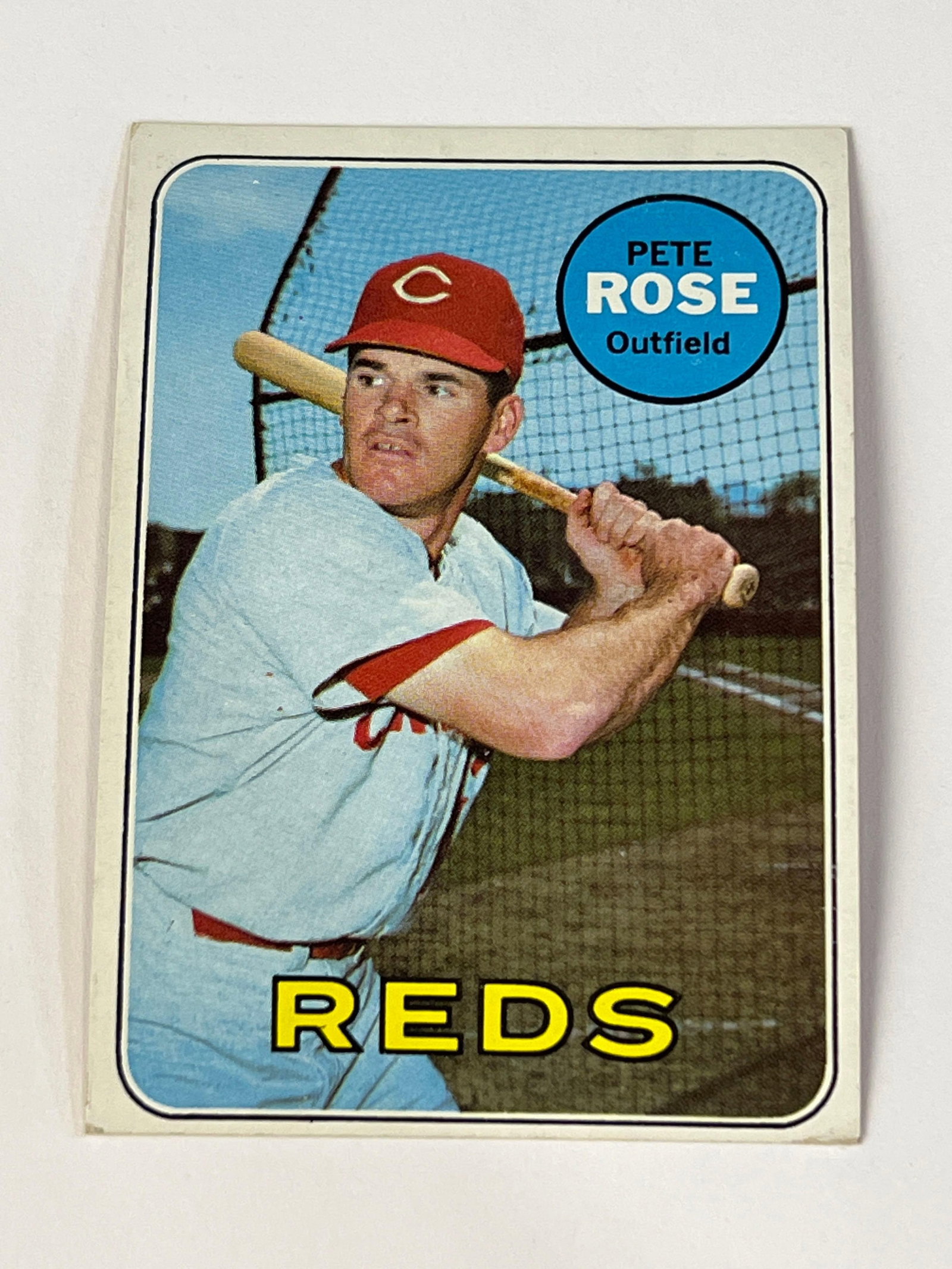 1969 Topps #120 Pete Rose Cincinnati Reds: Any condition statement is given as a courtesy to a client, is only an opinion and should not be treated as a statement of fact. Premier Auction Galleries LLC shall have no responsibility for any erro