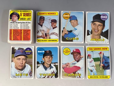 1969 Topps HOF, Stars and More Cards (45)+ with Mantle Checklist