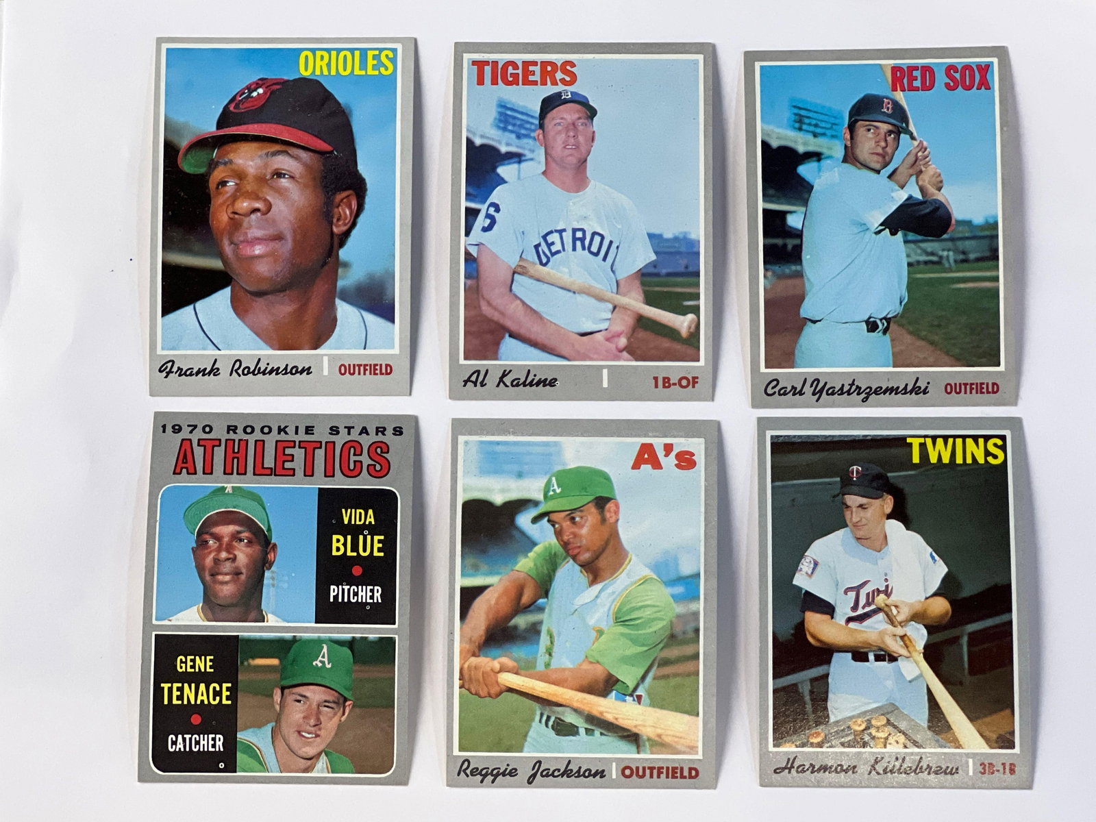 1970 Topps Legends Baseball Cards - Harmon, Reggie, Yaz, F. Robinson, Kaline, Vida Blue (1 of 13)
