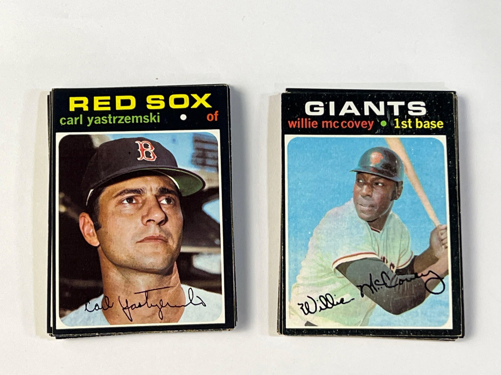 1971 Topps Baseball Duplication Star Lot (24) - Carlton, Frank R, Yaz, Carew, Stargell, McCovey: Any condition statement is given as a courtesy to a client, is only an opinion and should not be treated as a statement of fact. Premier Auction Galleries LLC shall have no responsibility for any erro