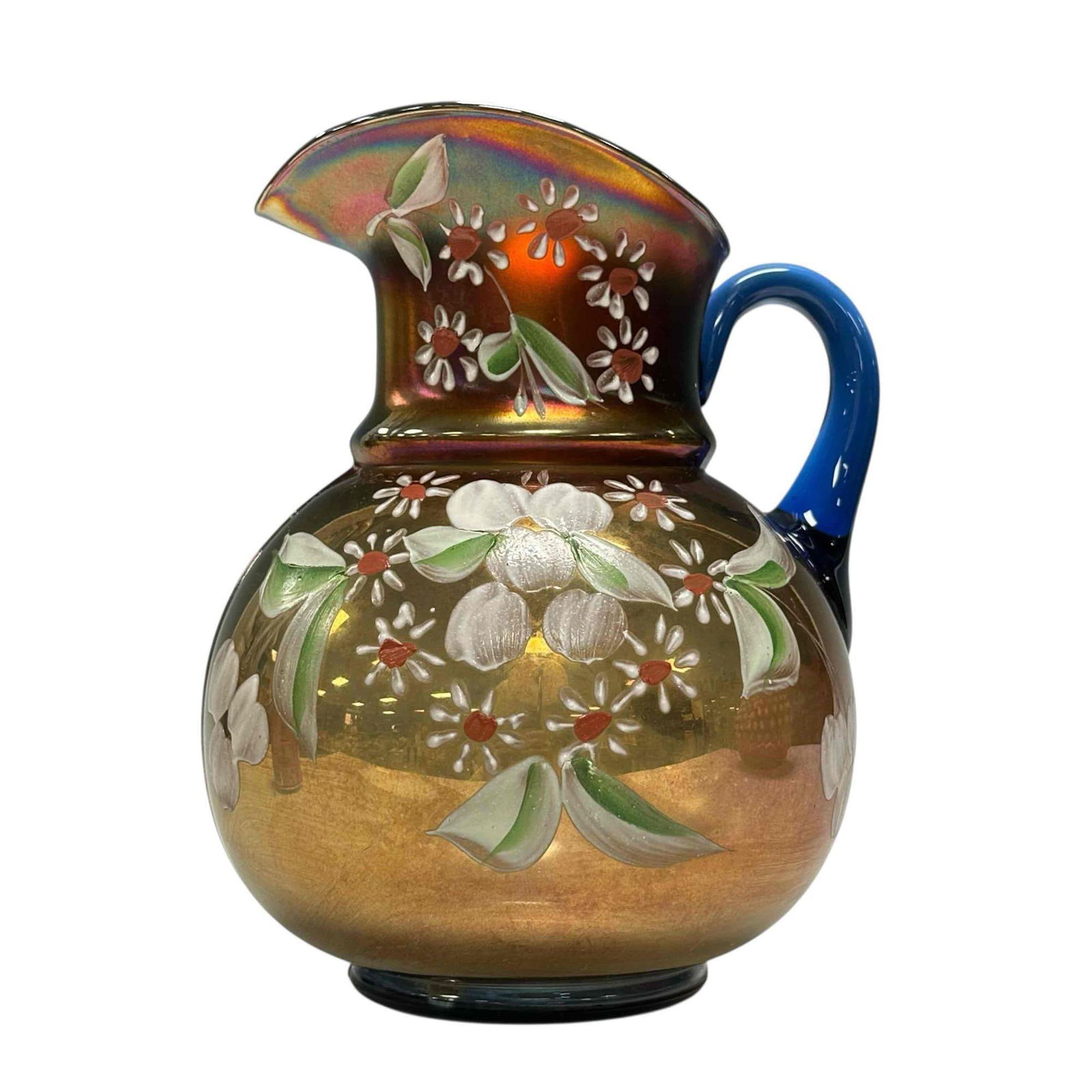 Enameled Amethyst Carnival Art Glass Water Pitcher (1 of 16)