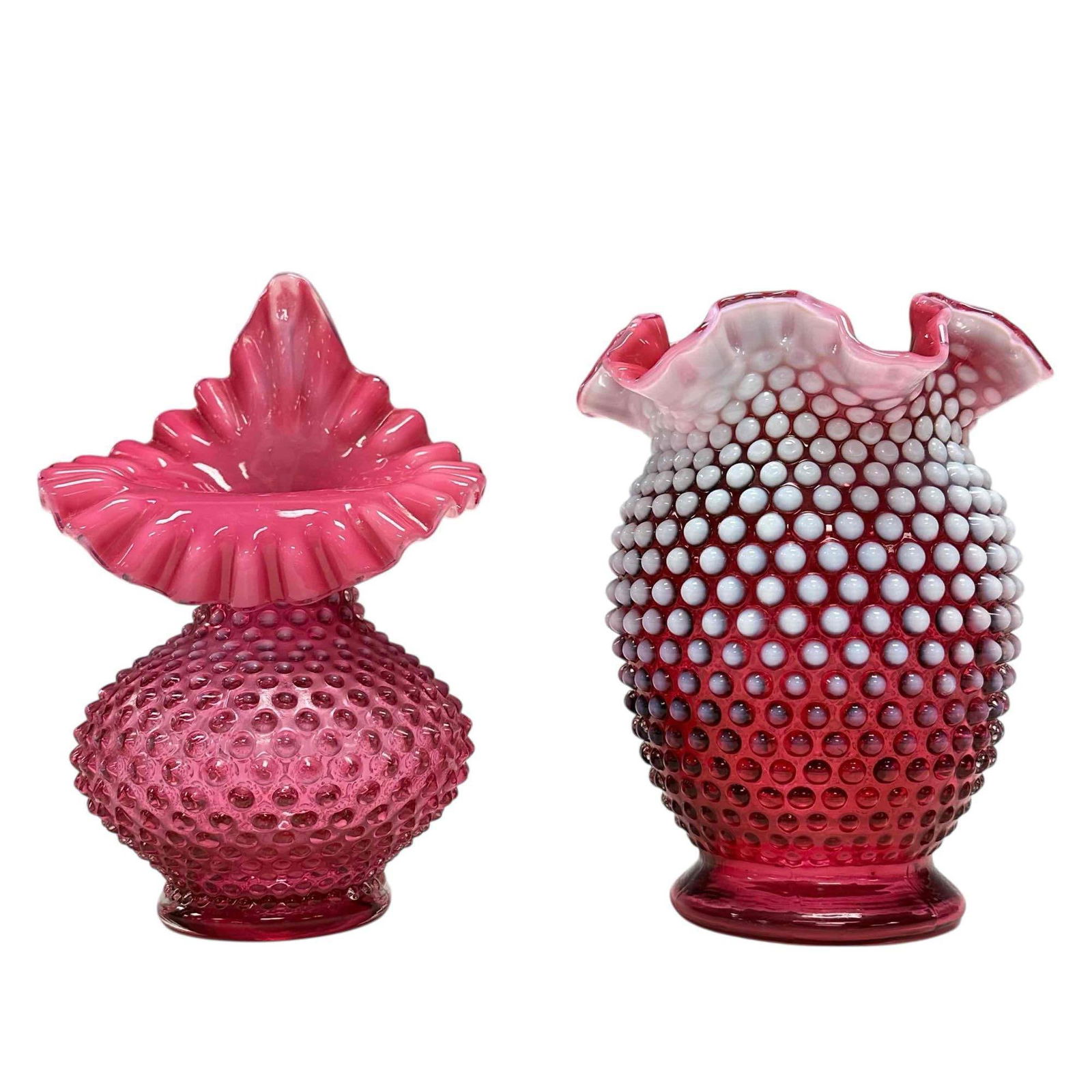 2pc Opalescent Hobnail Fenton (1 of 17)