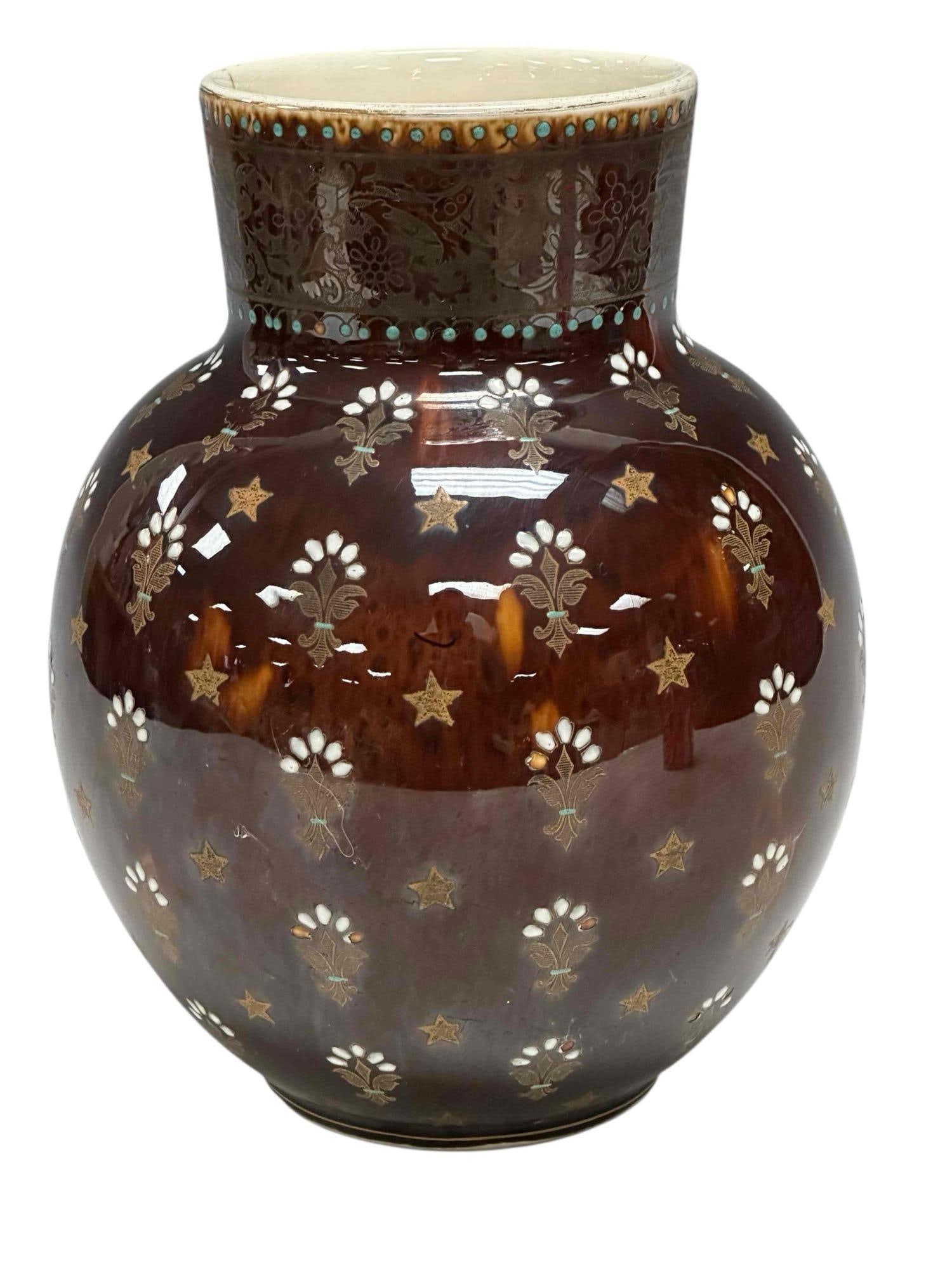 Arts and Crafts Enameled Earthenware Pottery Vase (1 of 16)