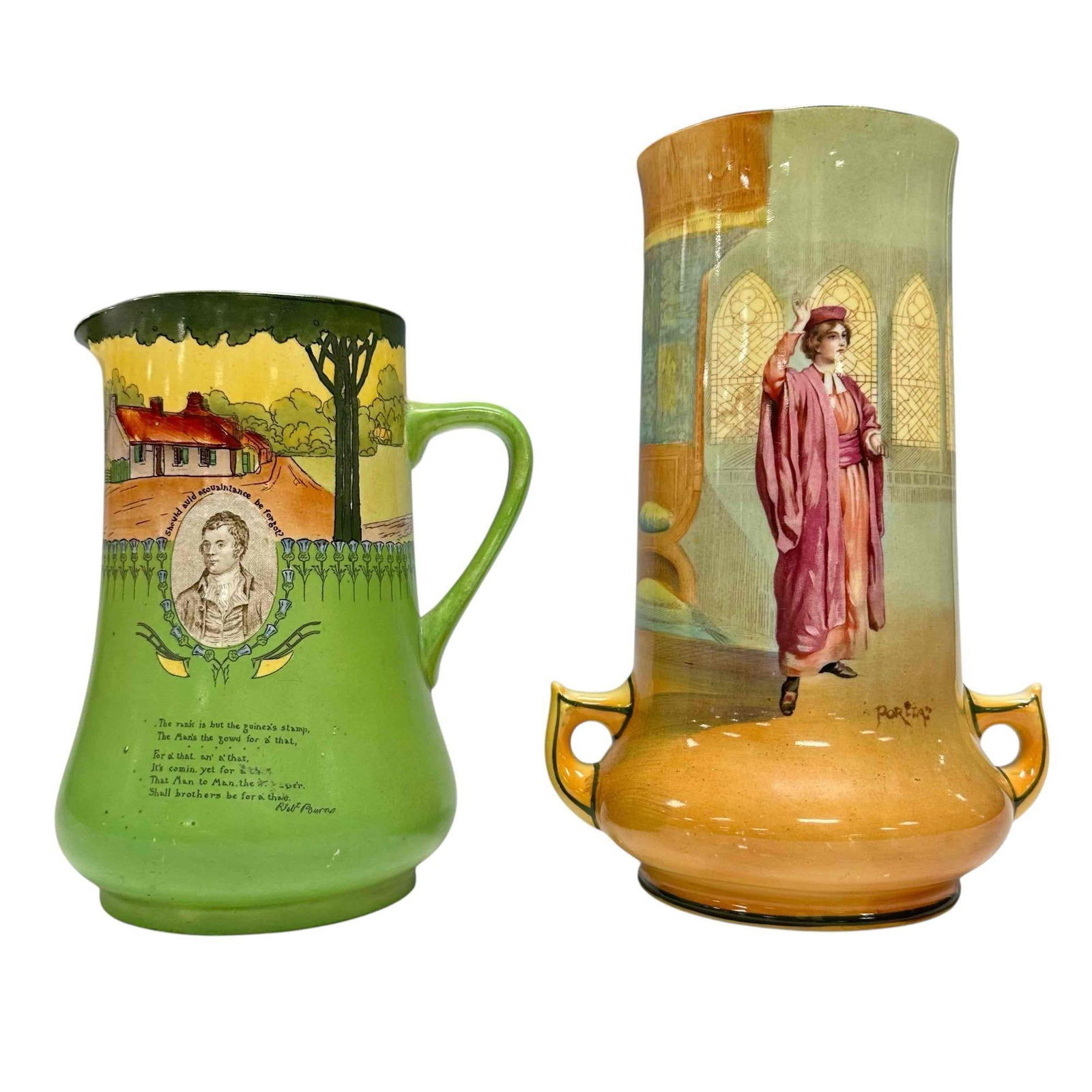 2pc - Royal Doulton and Frank Beardmore & Co. Fenton Vase (1 of 20)