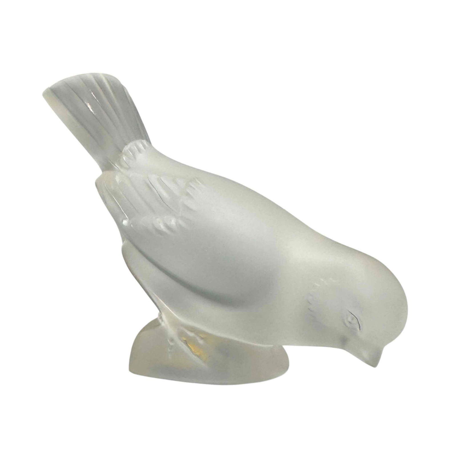 Lalique Bird Crystal Paperweight - France: Lalique Bird Crystal Paperweight. Measures approx. - 3 1/8" high x 4 1/4" long. Good condition as shown, see photos