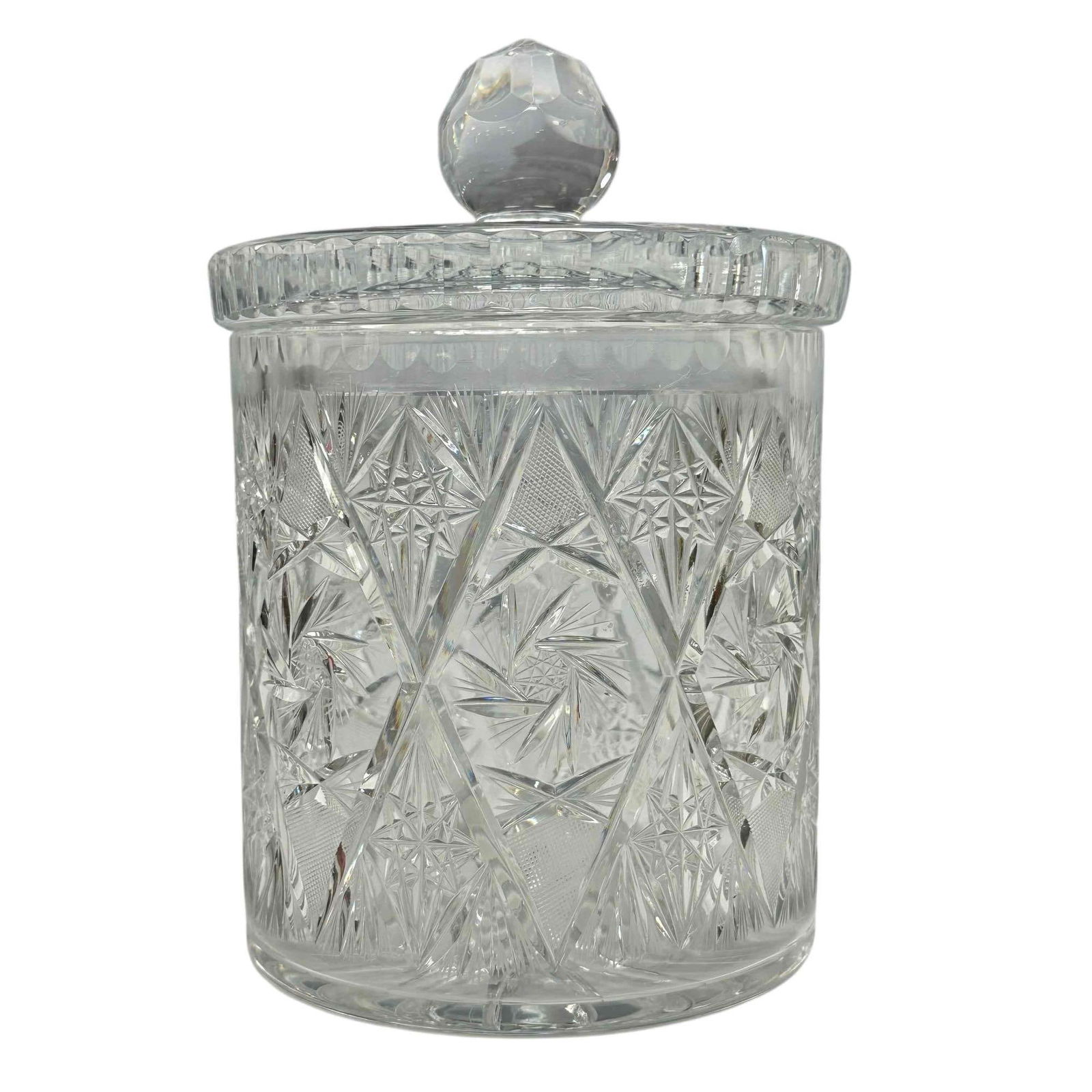 Libbey Marked Cut Glass Lidded Biscuit Jar (1 of 20)