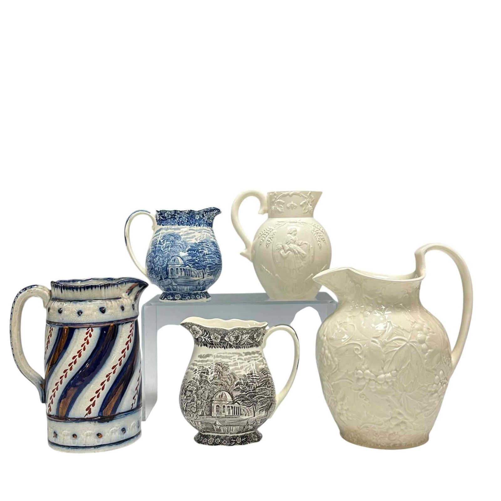 Five (5) English Stoneware and Pottery Pitchers (1 of 19)