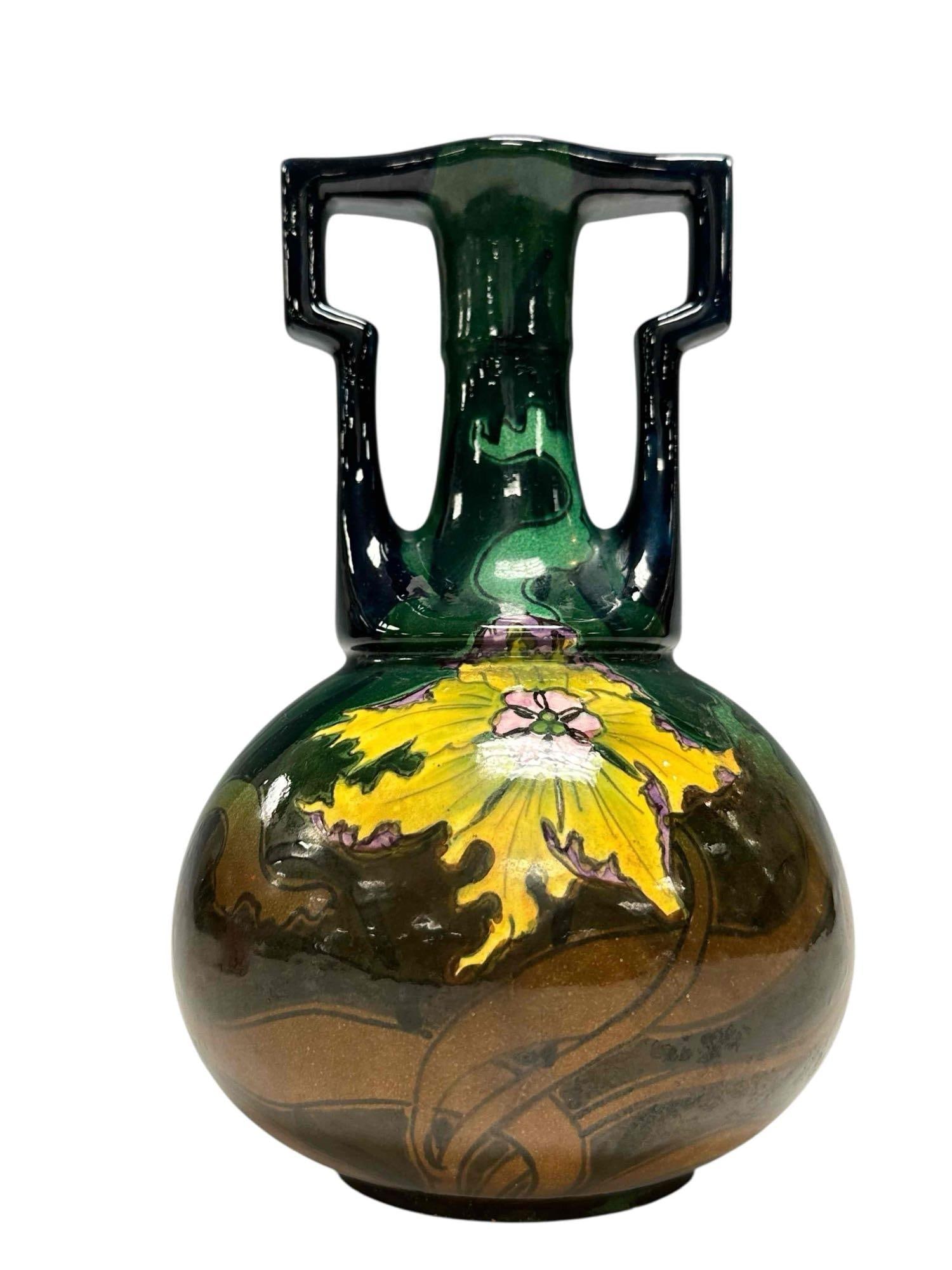 Old Morarion Austria Pottery Hand Painted Vase (1 of 13)