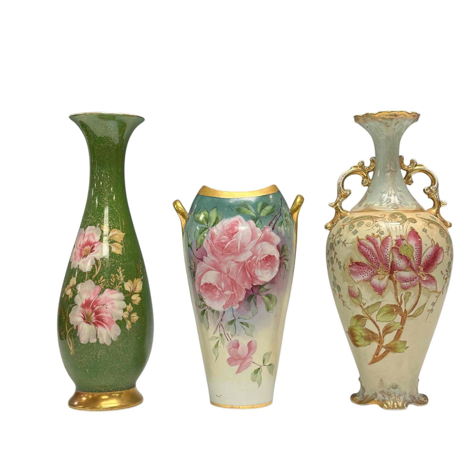 Group of 3 Hand Painted Porcelain Vases (1 of 20)