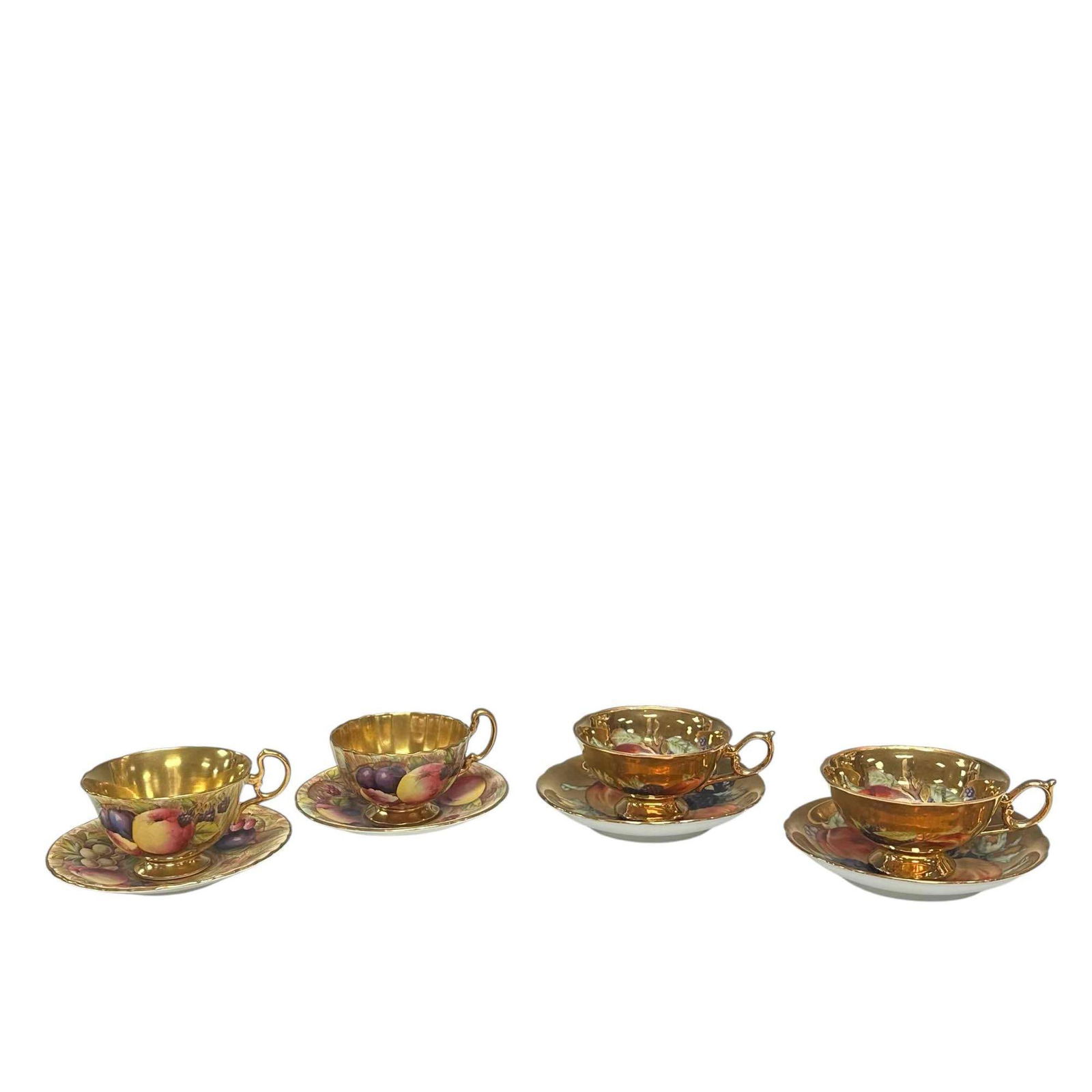 Two Sets of Hand Painted Gold Cups and Saucers (1 of 20)