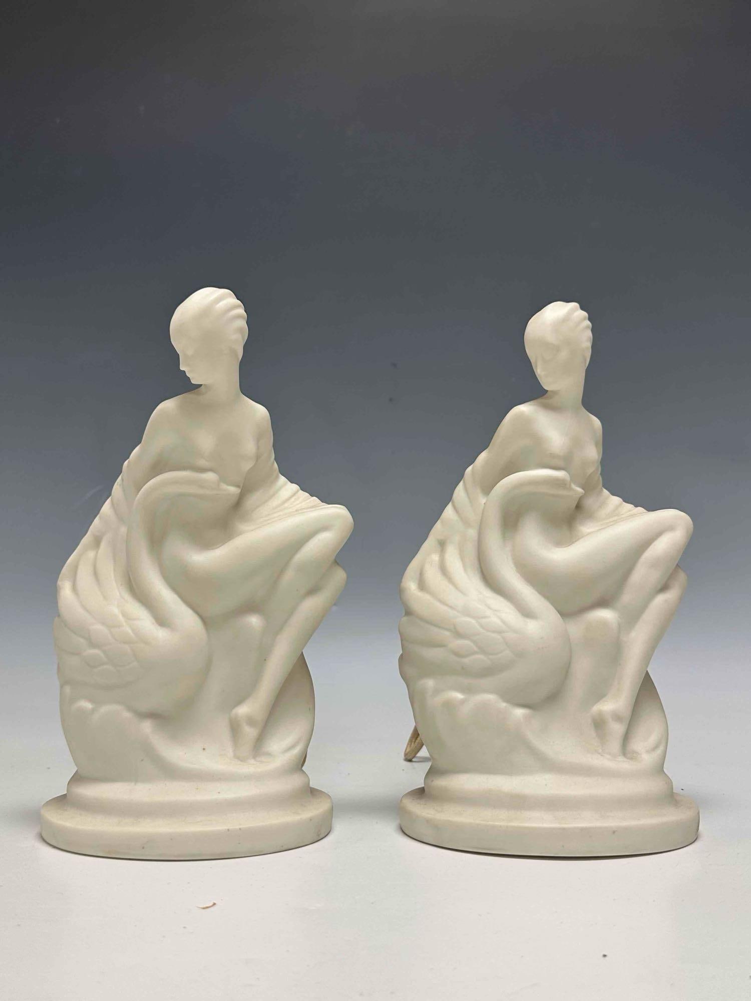 Pair of Art Deco Bisque Ambiance Lamps / Lights (1 of 15)