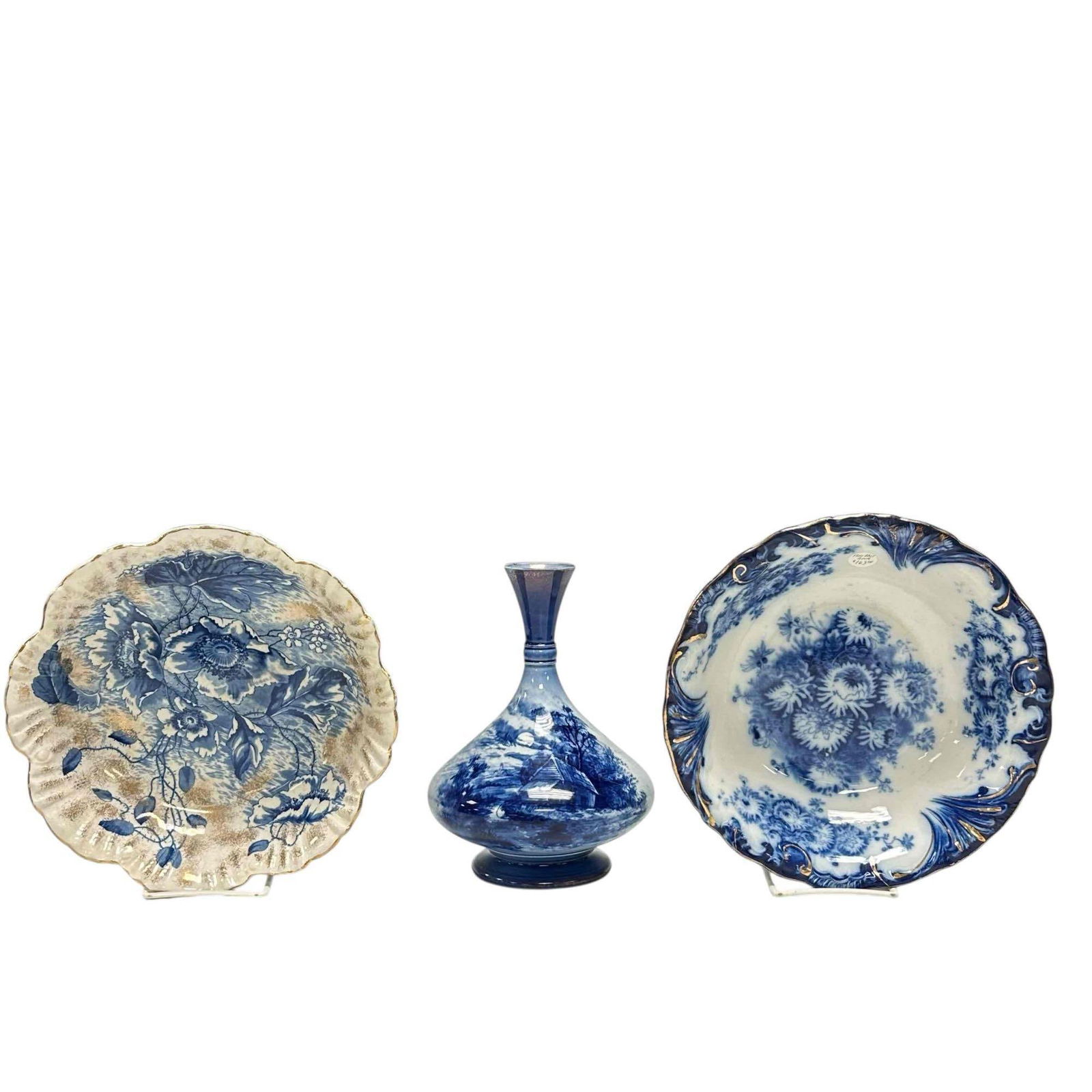 (3) 19th Century English Flow Blue Grouping (1 of 20)