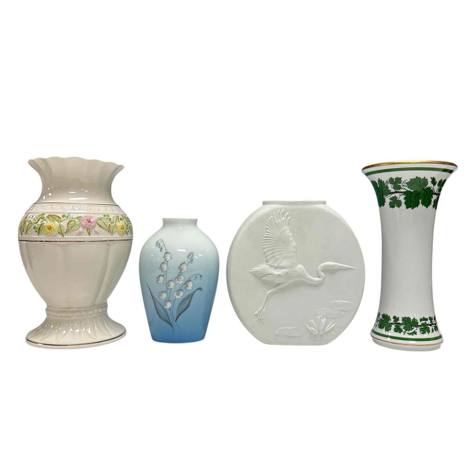 Assorted Porcelain Vases 4 Pcs. Belleek, Hutschenreuther Gruppe & Others (1 of 15)