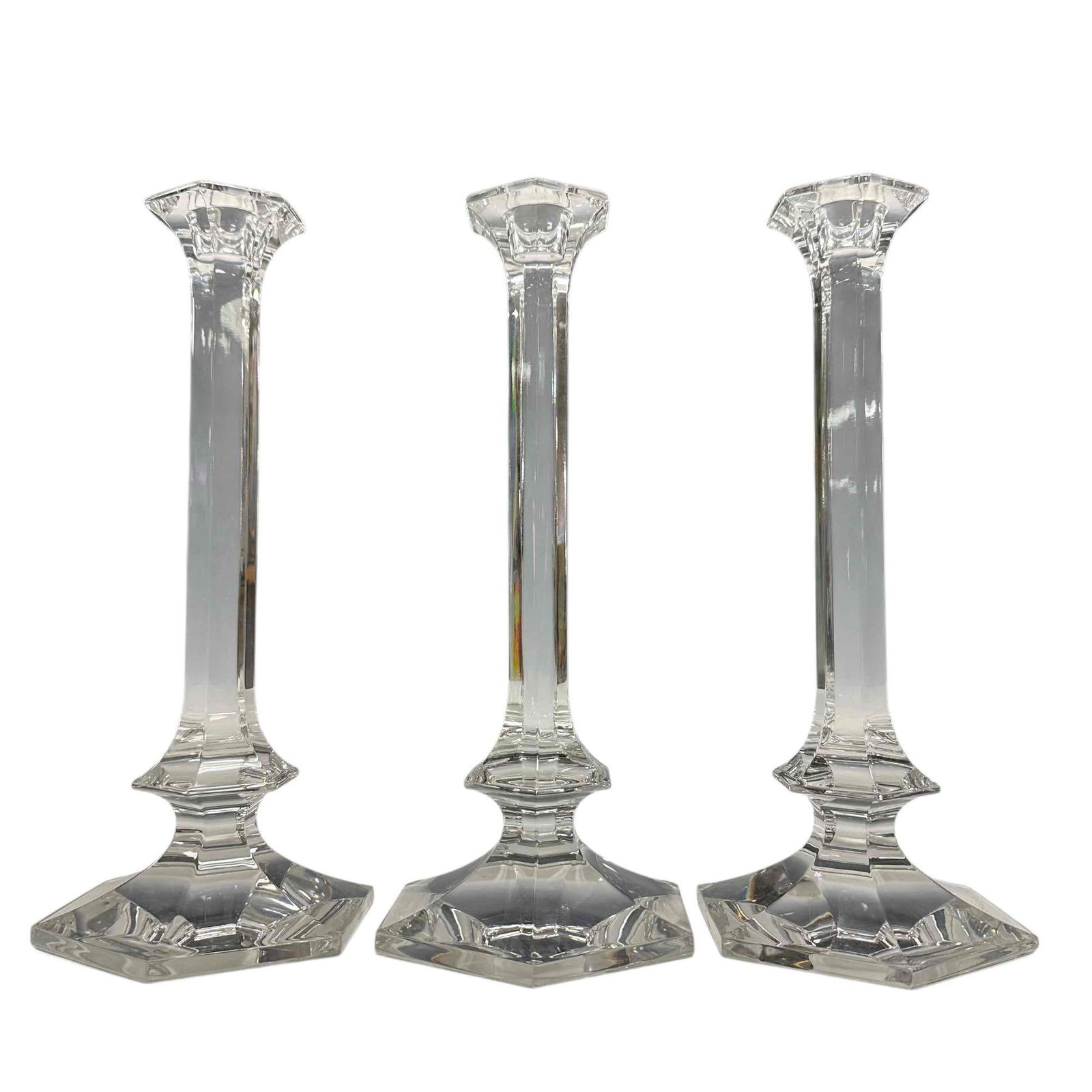 Three (3) Val St Lambert Crystal Candlesticks (1 of 17)