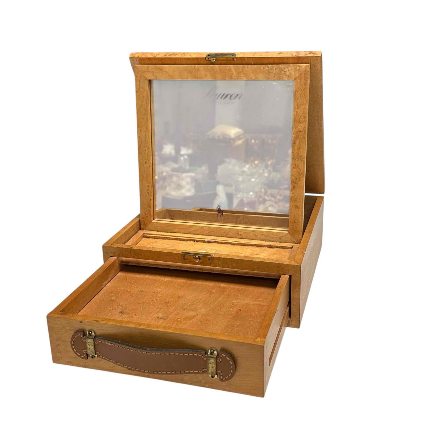 Vintage Ralph Lauren Wood Travel Vanity Mirror (1 of 9)