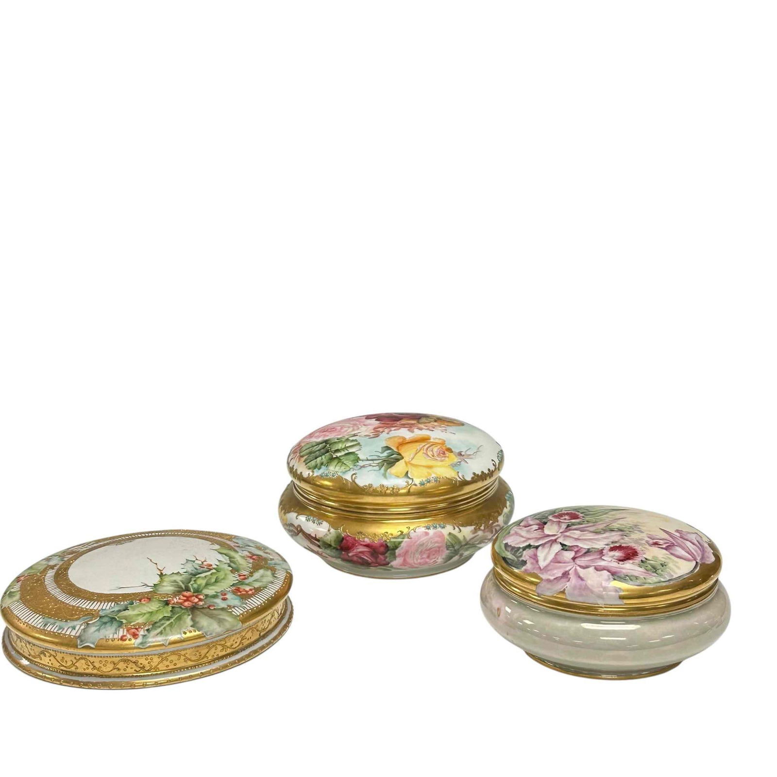 (3) Incredile French Limoges Cylindrical Lidded Boxes (1 of 20)