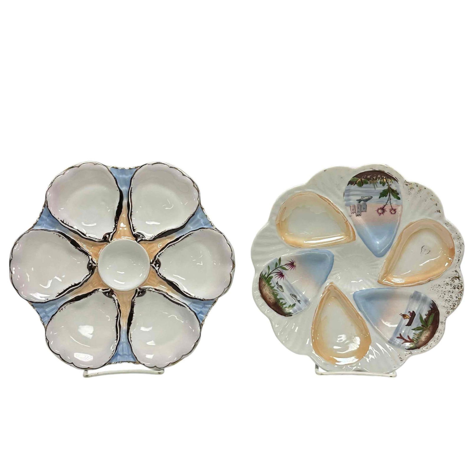 (2) Antique Porcelain Oyster Plates - Carlsbad Austria (1 of 16)