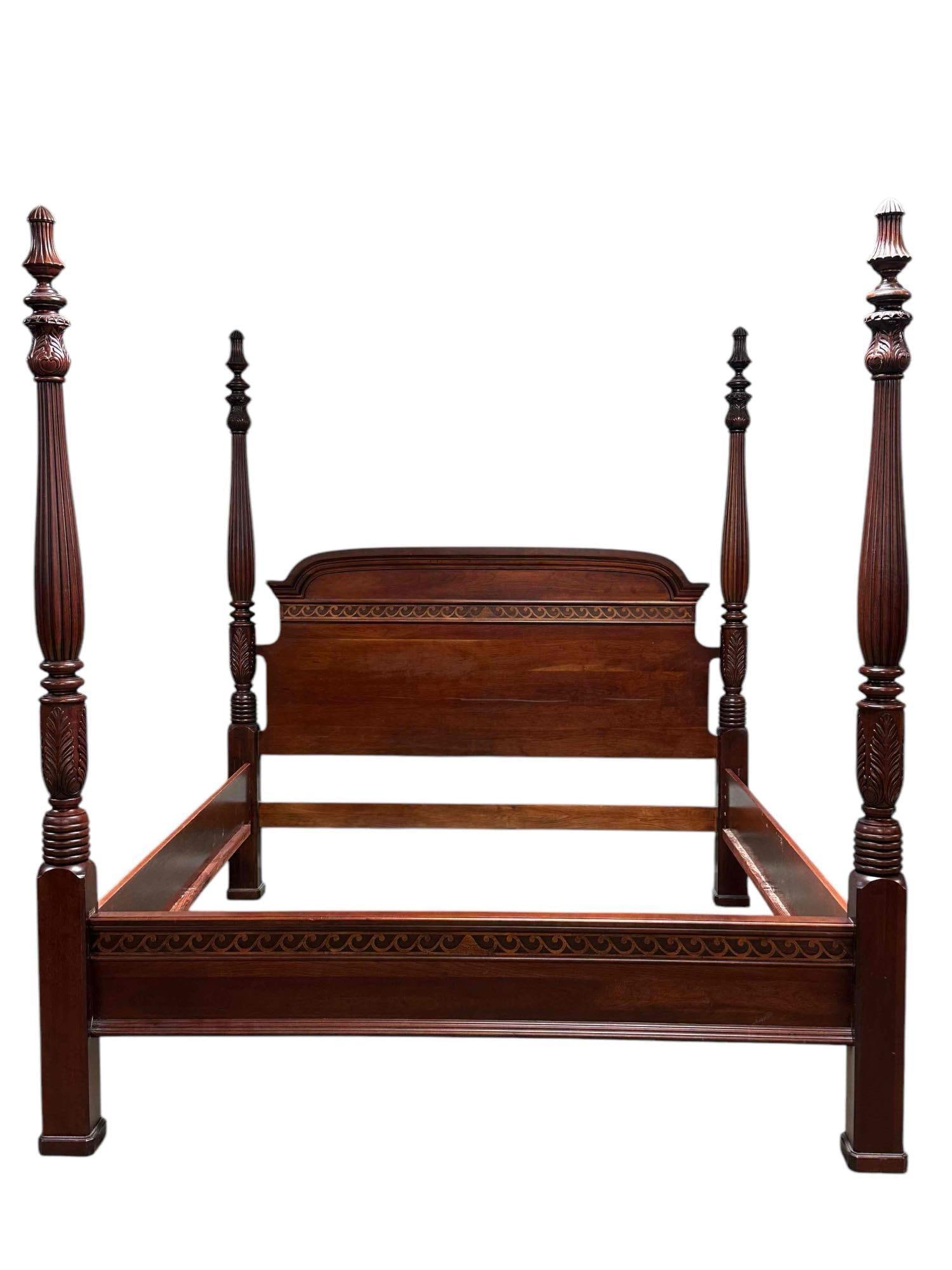 20th Century Carved 4-Poster King Size Bed (1 of 15)