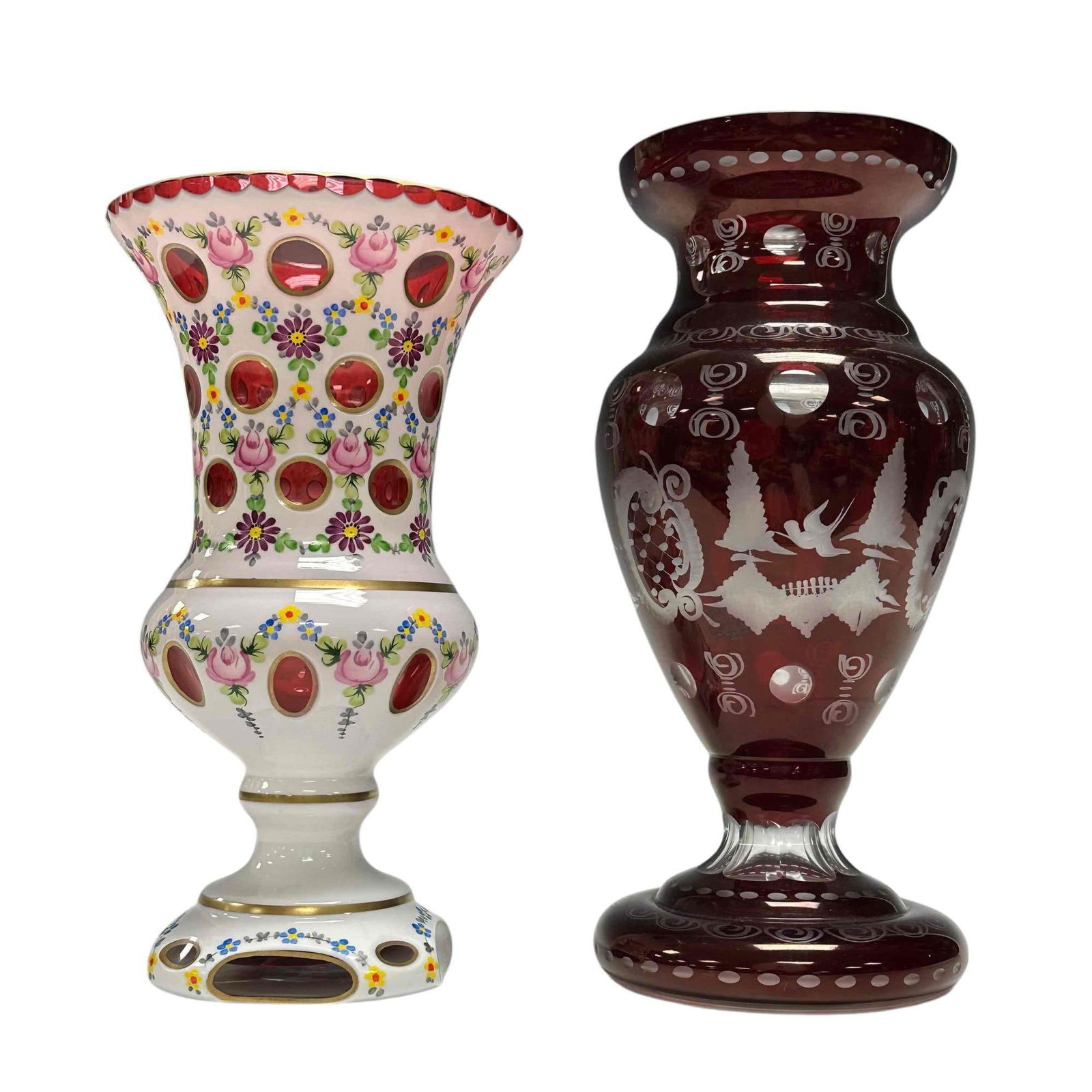 Two Bohemian Czech Art Glass Vases (1 of 20)