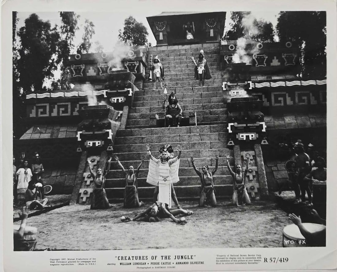 Creatures of the Jungle - Movie Stills: Quantity: 15 Year: 1957 Condition: B Country: U.S.A Studio: Mutual Size: 8x10 Genre: Jungle Stars: William Lundigan, Peggy Castle