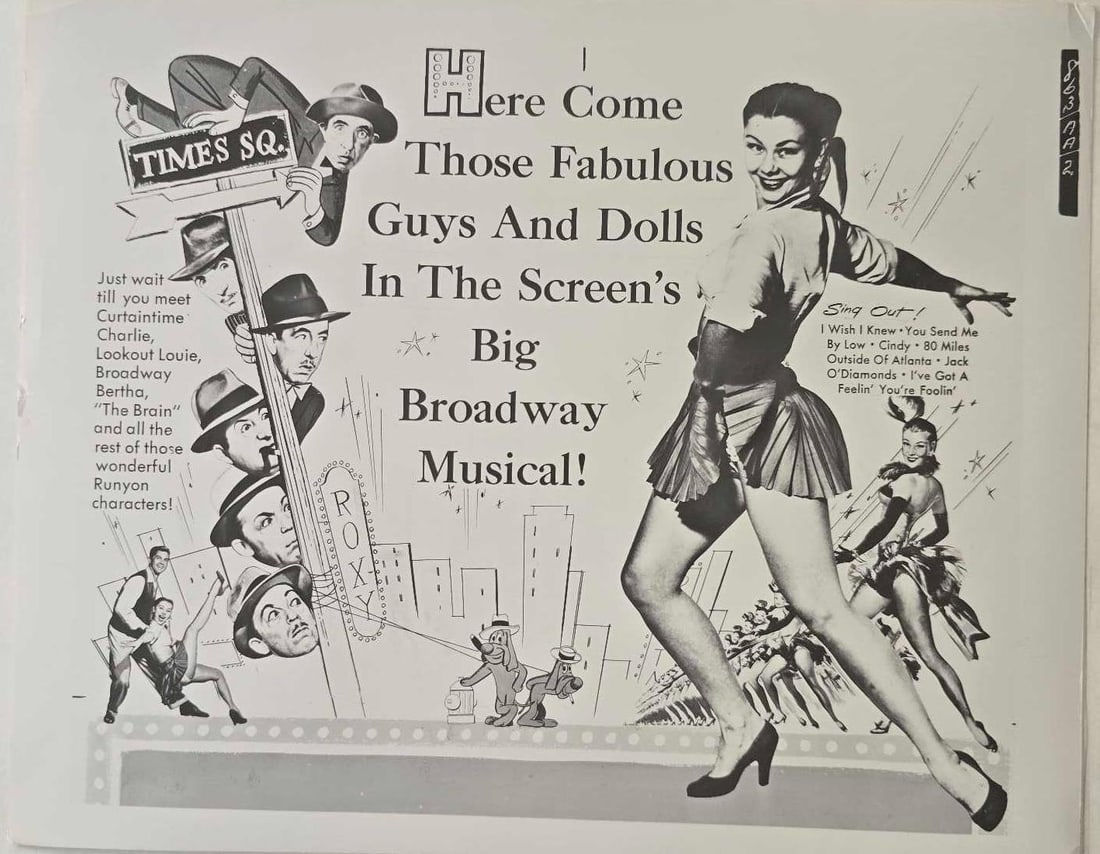 Damon R Runyon's Bloodhound of Broadway - Set of 10 Color and 9 B&W Stills: Quantity: 19 Year: 1952 Condition: B+ Country: U.S.A Studio: 20th Century Fox Size: 8x10 Genre: Comedy Stars: Mitzi Gaynor, Scott Brady