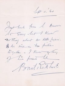 Basil Rathbone - Autographed Letter