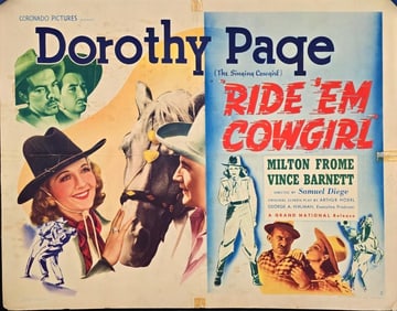 Ride 'em, Cowgirl & The Singing Cowgirl - Half Sheet